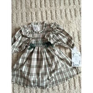 Iris & Ivy Baby Girls Smocked Plaid Holiday Dress Bloomers Set Green Red 24M NWT